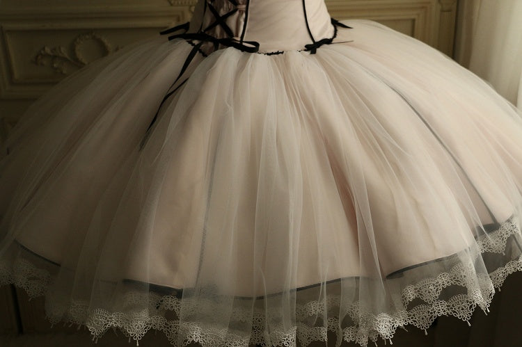 Pink Boned Waist Balletcore Lolita Birthday Dress Homecoming Dress