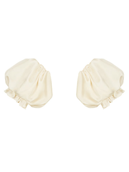 / パフグレースリーブベージュブルー