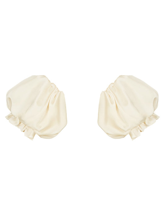 / パフグレースリーブベージュブルー