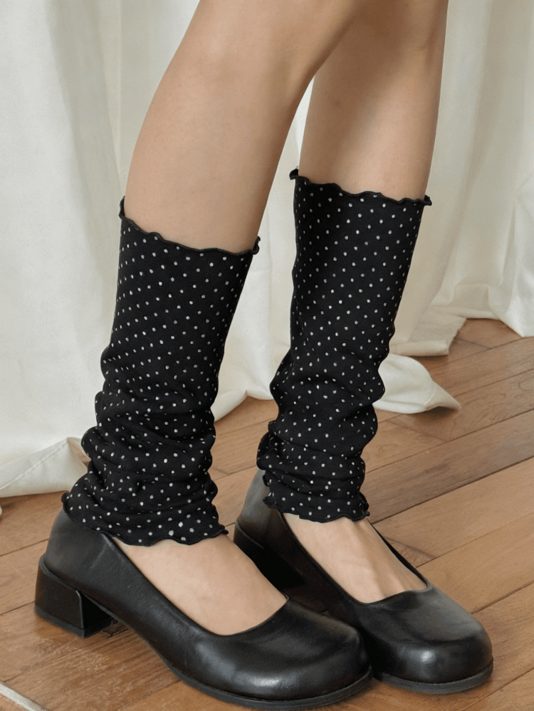 Pattern Warmers Leg Black/White Polka-dot