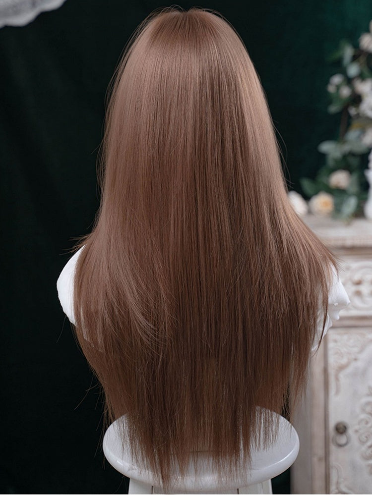 Gerader Pony mit Perückenlänge Air Brown 73CM