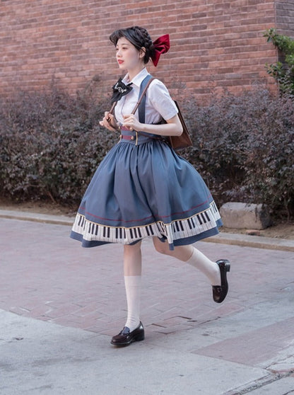 スカート+ネクタイサップピアノショートエレガントなリボンデザインペンダント+ジャケット