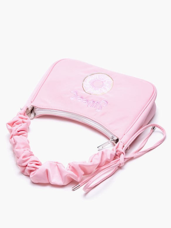 CrossbodyShoulder Embroidered Letter Design Pink And Bag Donut With