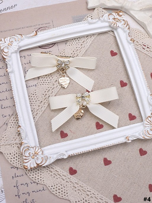 9 Kei Charm Bowknot Options Color Heart Hairclip Jirai