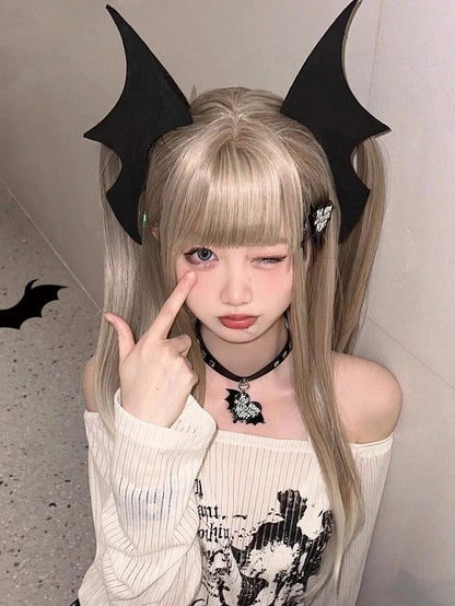 Black Gothic Hairclip with Demon Wing Design - WhaleHall