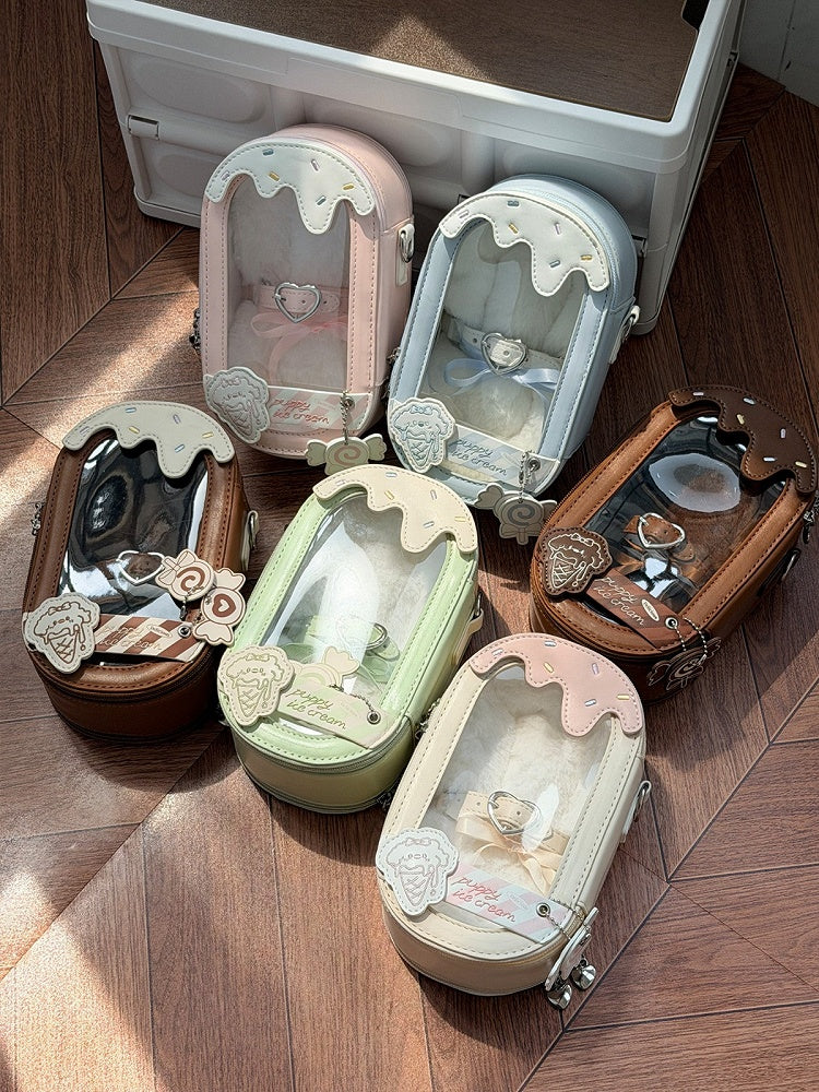 Multicolor Puppy BJD Doll Clear Window Crossbody Sack - Sugar Cube Studio