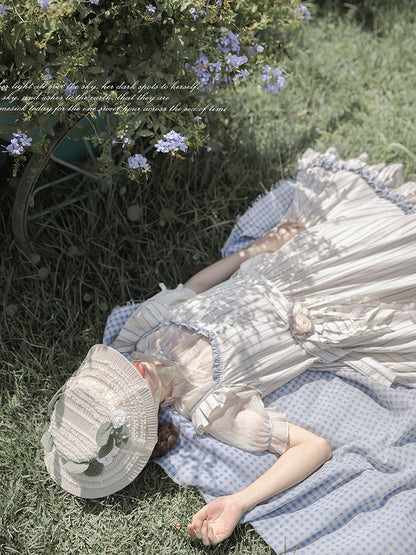 Bandbrosche Beige Blumenmuster