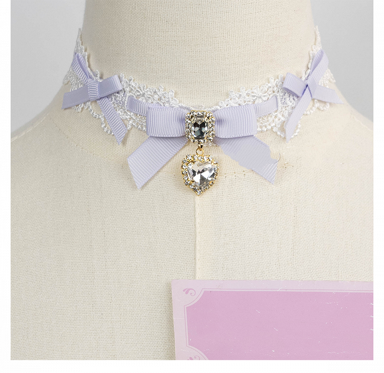 Chain Layer 11 Detachable Double Beaded Heart Jirai Choker Kei Charms Rhinestone with Options