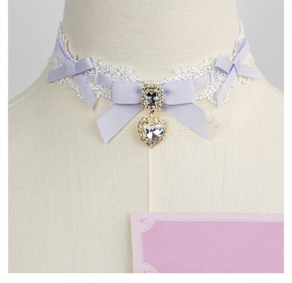 Chain Layer 11 Detachable Double Beaded Heart Jirai Choker Kei Charms Rhinestone with Options