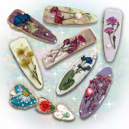 Oil Painting Inspired Floral Hair Clips