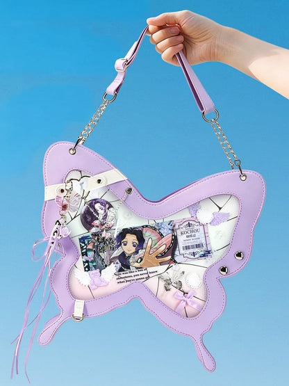 Sac Ita Papillon Violet Transparent - thejunco