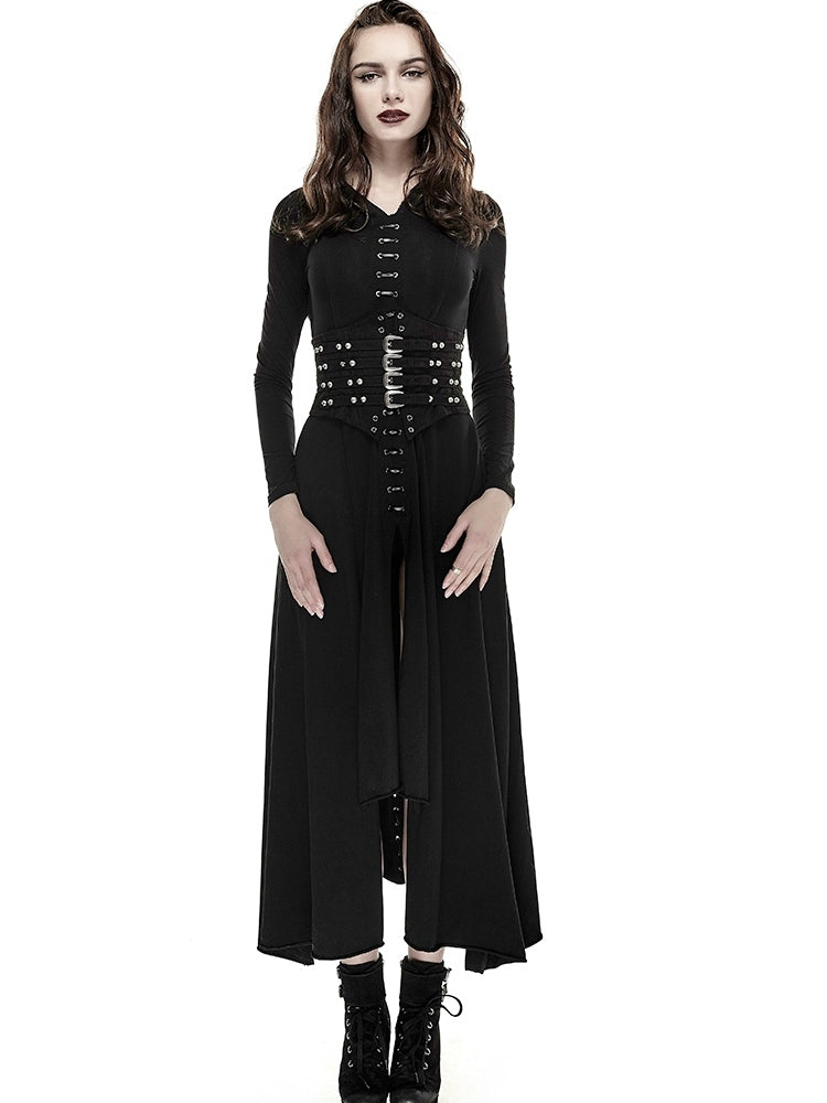 Black Steampunk Buckle Loops Girdle