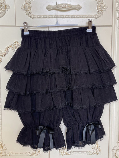 Bloomers Cotton Multi-Layered Black Lolita