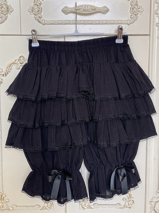 Bloomers Cotton Multi-Layered Black Lolita