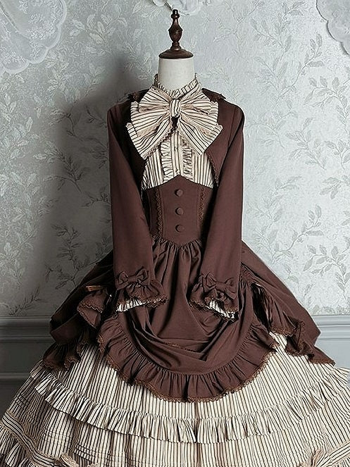 Lace Bolero Trim with Top Brown Lolita