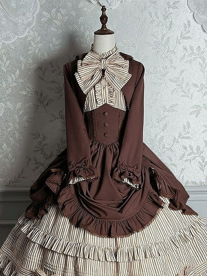 Lace Bolero Trim with Top Brown Lolita