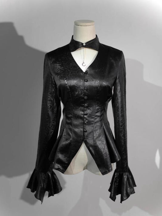 Gothic Ways Sleeves Black Lolita Long Wear Collar Two Shirt