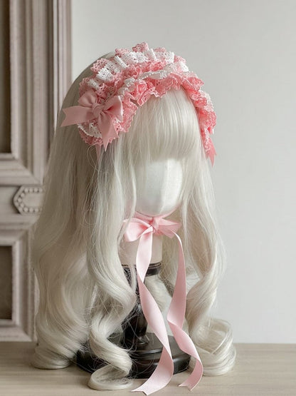 Color Blocked Hairband Color Options 9 Lace Lolita Multi-layer –