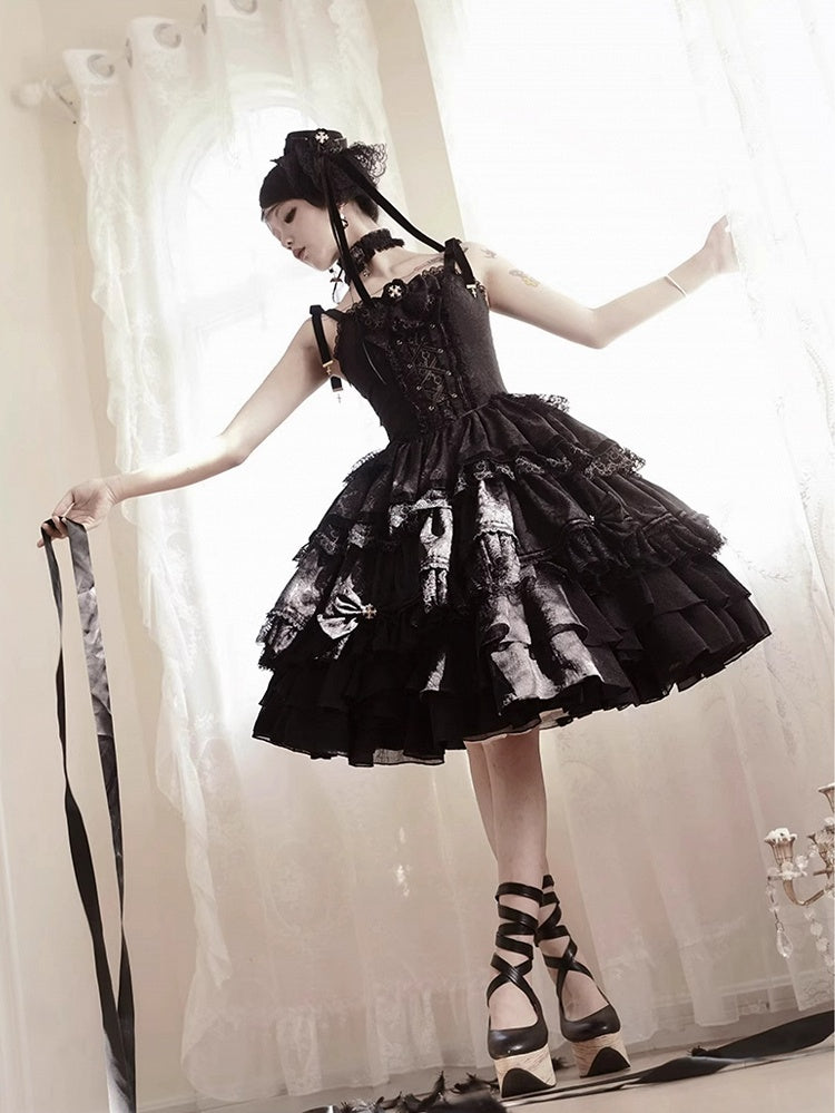 Black Underskirt Petticoat - Golden Koi Forest