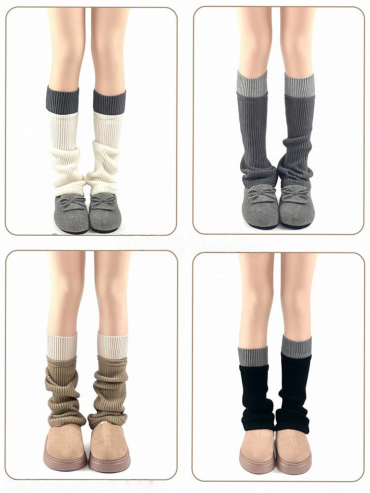 Colors) Warmers (4 Ribbed Leg Two-Tone Slouchy