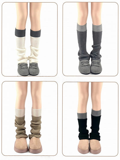 Colors) Warmers (4 Ribbed Leg Two-Tone Slouchy