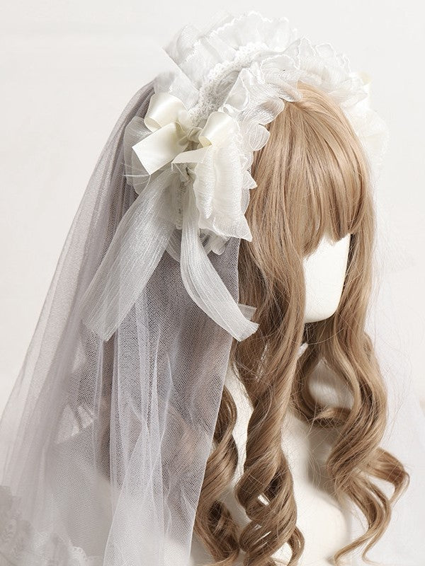 KC Yellow/White Light Lolita with Accent Ruffled Bow and Tulle