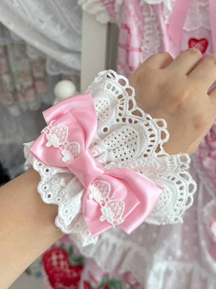 Cuffs Wrist Design 8 Strawberry Color Bowknot Options