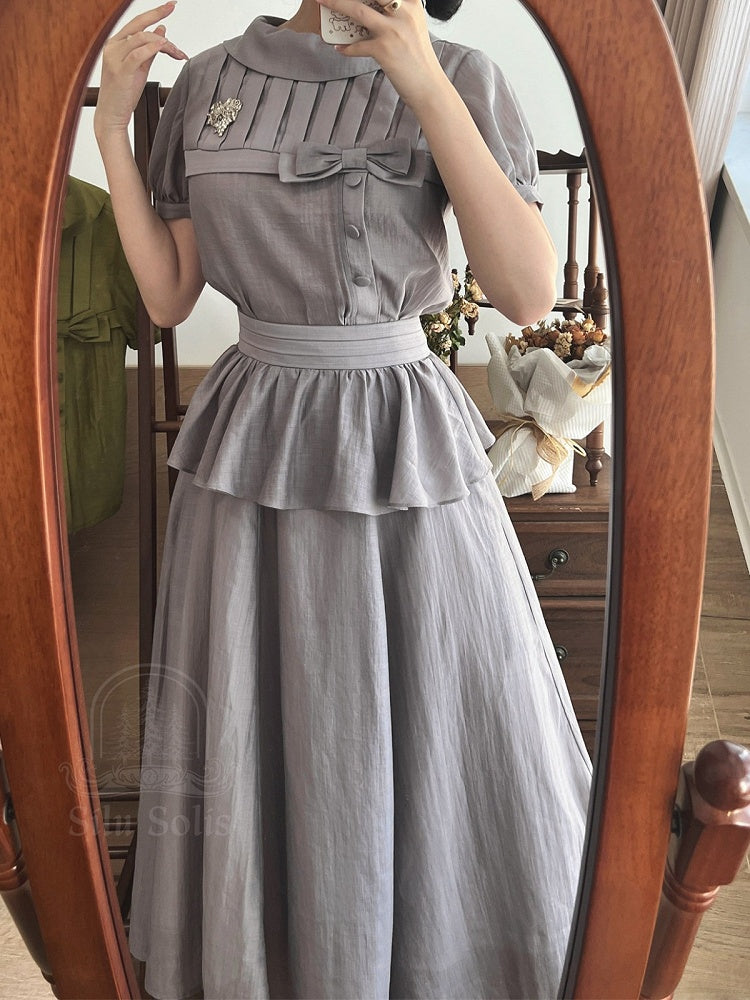 Elegant Green Summer Co-ord with Bow and Ruffled Details - Forest Wardrobe