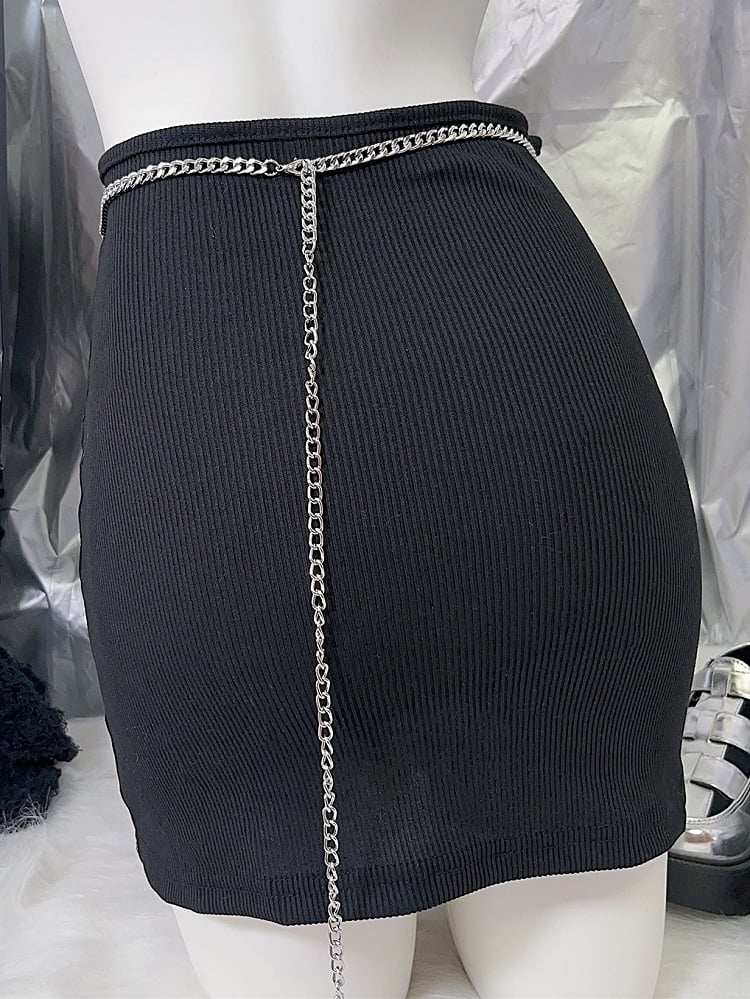 Chain Moon Waist Silver Y2K Charm