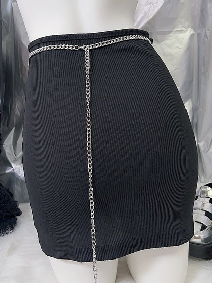 Chain Moon Waist Silver Y2K Charm