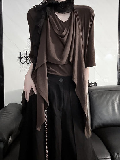 Ouji with Lolita Top Short/Long Coffee Neckline Scarf Sleeve