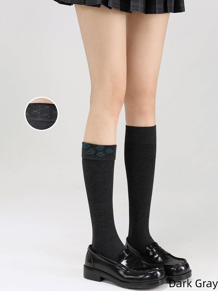 Pattern Paw Calf Socks Colors 40CM Kitty Anti-Slip 3