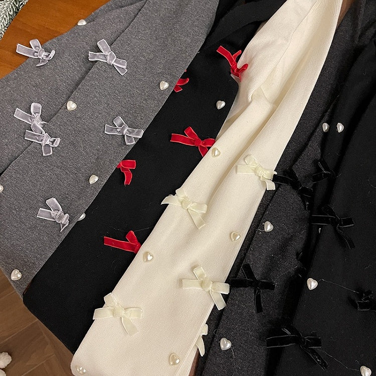 Sweet Bowknot Heart Tights