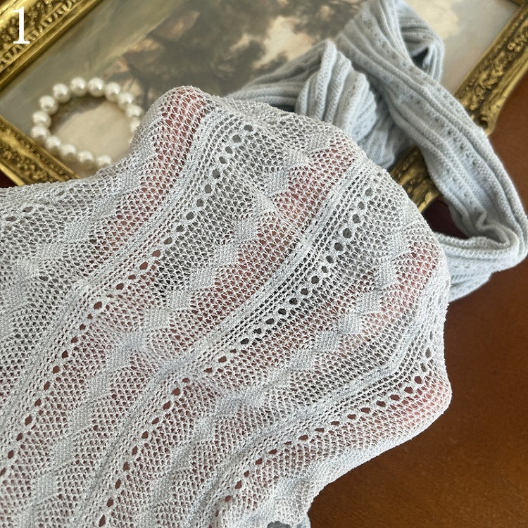 and Beaded Charms/Floral Underknee Trims Hollow-out Socks/Gray Stockings Tights/Leg Gray Star-shaped with strands Loop Semi-sheer