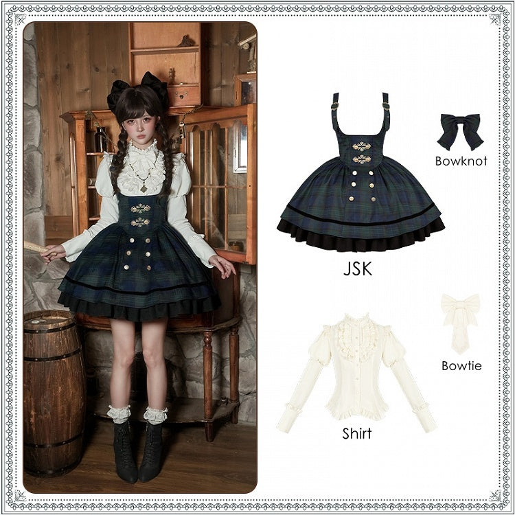 Preppy Short - Lolita Plaid Green Under Set Pattern Version Style