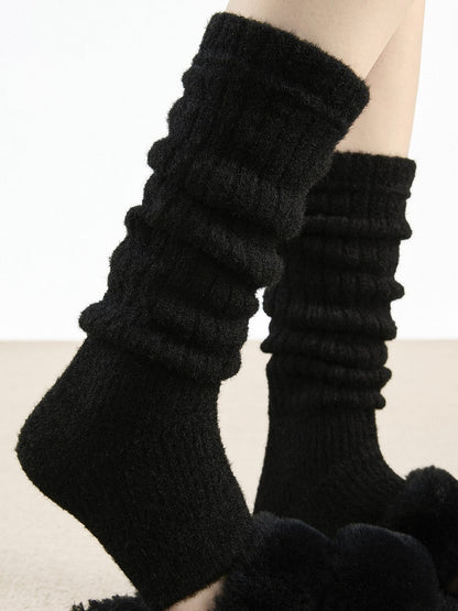 Knit Toe-Open Warmers Fuzzy 4-Color Leg