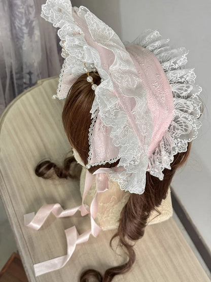 Pastel Accents) Pearl Lolita (Lace Pink Bonnet