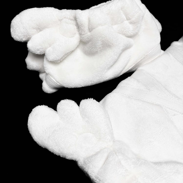 ケイ アップリケ エンジェル ジライ カワイイ ホワイト ヤミ フランネル レッグウォーマー 羽根デザイン クロス