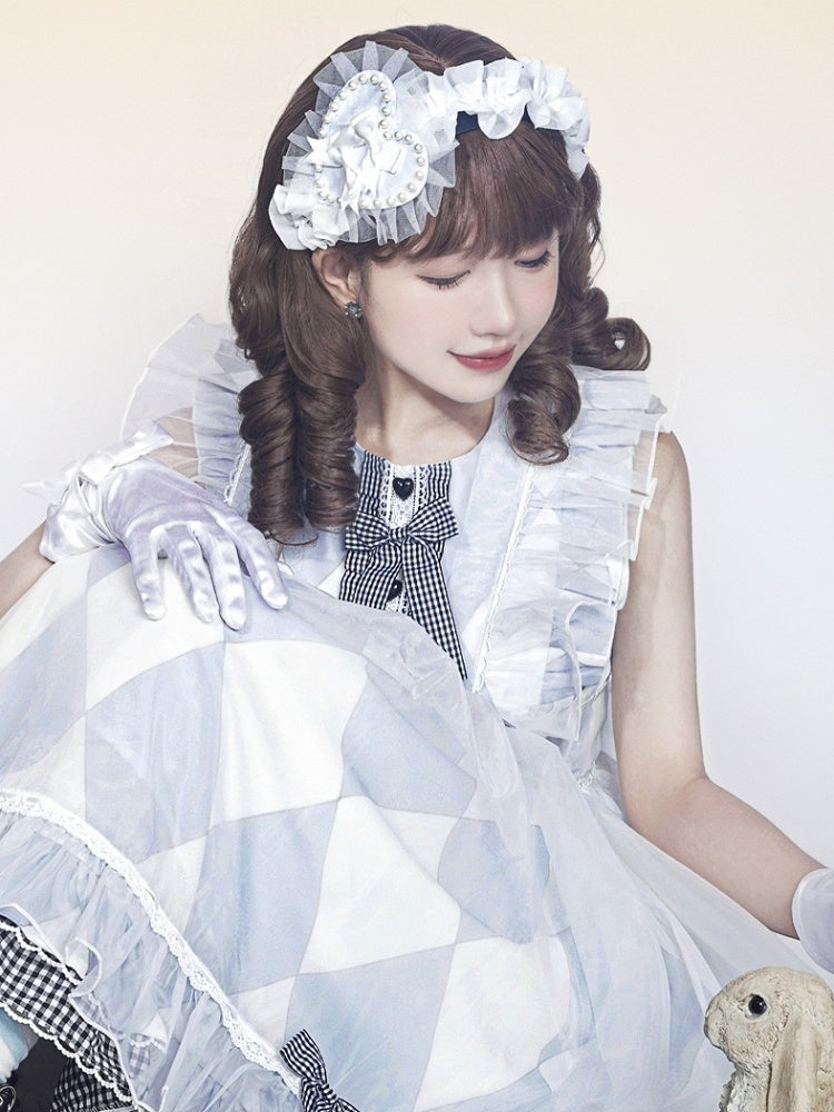 KCトリム 蝶結び ビーズディテール 装飾レース ホワイトハート