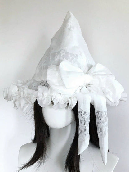 Gothic Pointed Witch Hat with Bow - freetrader