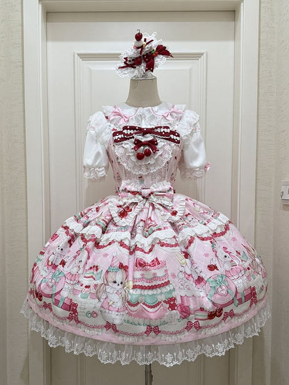 Cakes Kleid Sweet Cherry und Print Pink Lolita