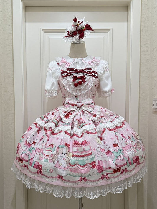 Cakes Kleid Sweet Cherry und Print Pink Lolita