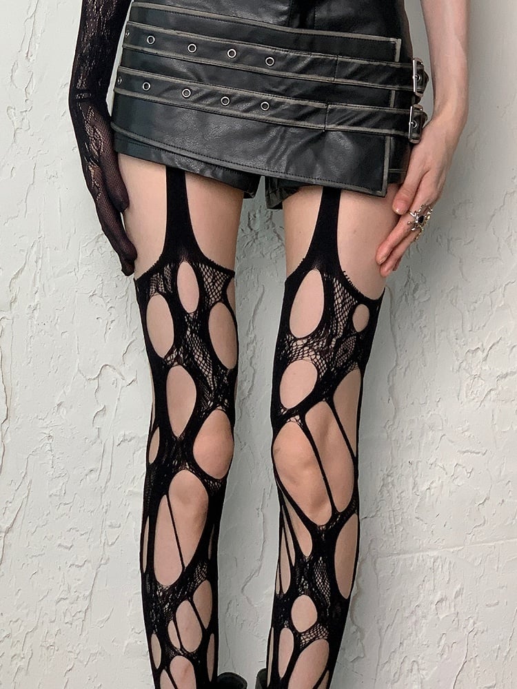 Design Rot Asymmetrische Cut-out Schwarz/Wein Details Y2K Hosenträger