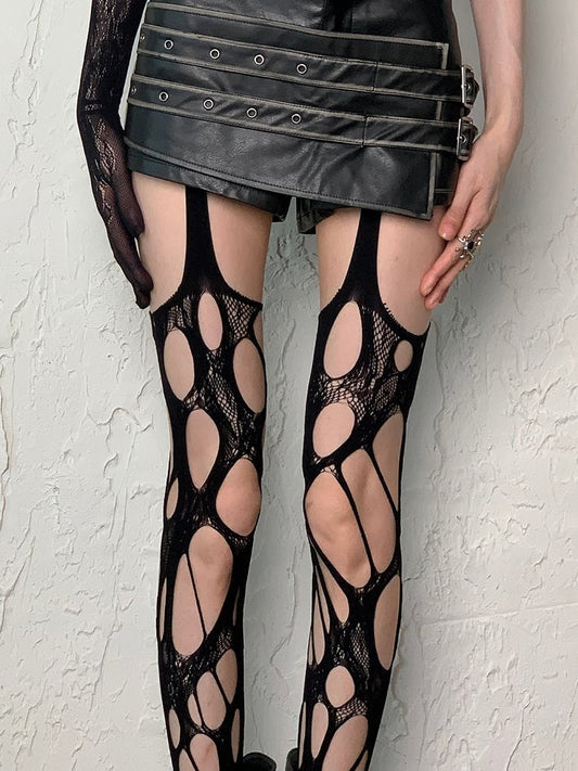 Design Rot Asymmetrische Cut-out Schwarz/Wein Details Y2K Hosenträger