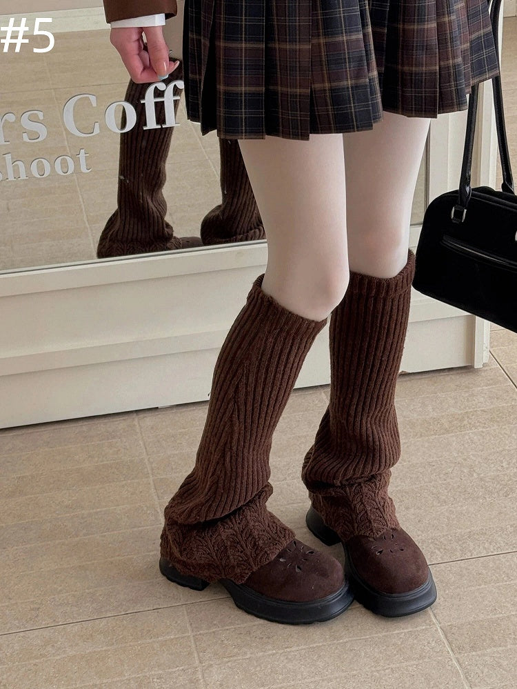 Ruffled Colors) Textured Leg (Multiple Warmers Knit