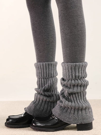 Warm Warmers Turn-Down Collar 4 Colors Knitted Flared Leg