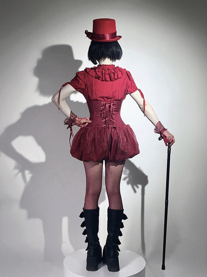 Gothic Waist Lolita Corset Super Red High Shorts