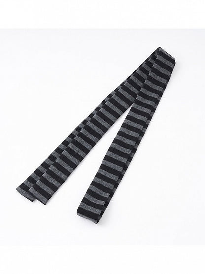 Scarf Black  Gray Striped Punk