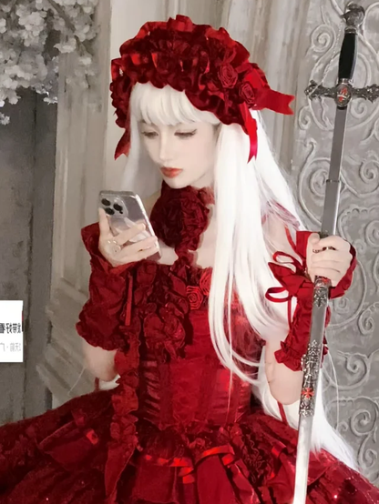 Red Hairband White / Blue Purple