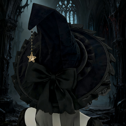 Bow Gothic Hat Accents Black Color 5 Star Options Witch